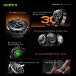oraimo Watch Pro X 1.43'' Amoled IP68 Smart Watch with 2 Replaceable Watch Cases & Straps