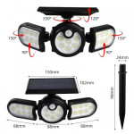 112 LED Outdoor Solar Led Lights Three Head With  Motion Sensor- FREE DELIVERY