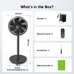 Oraimo AirCruze 14 Inch Rechargeable Pedestal Fan